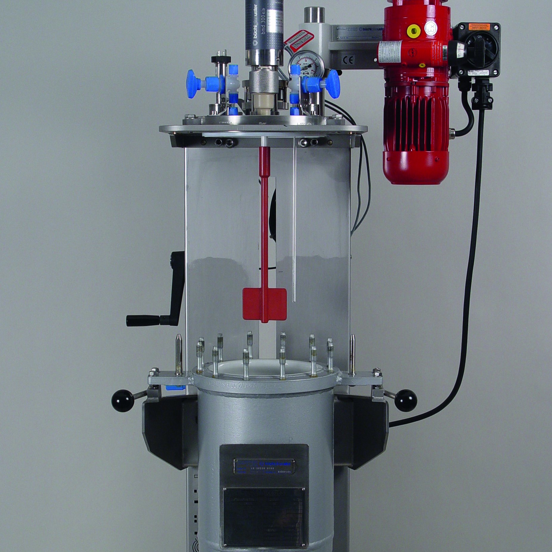 kiloclave reactor de acero vitrificado, con tapa y agitador sin contacto con metales 