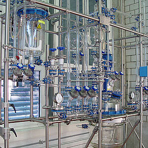 Reactor de vidrio de 50 litros con cabezal