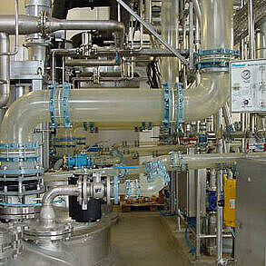 Conducto de vapors DN300 con recubrimiento de vidrio protector