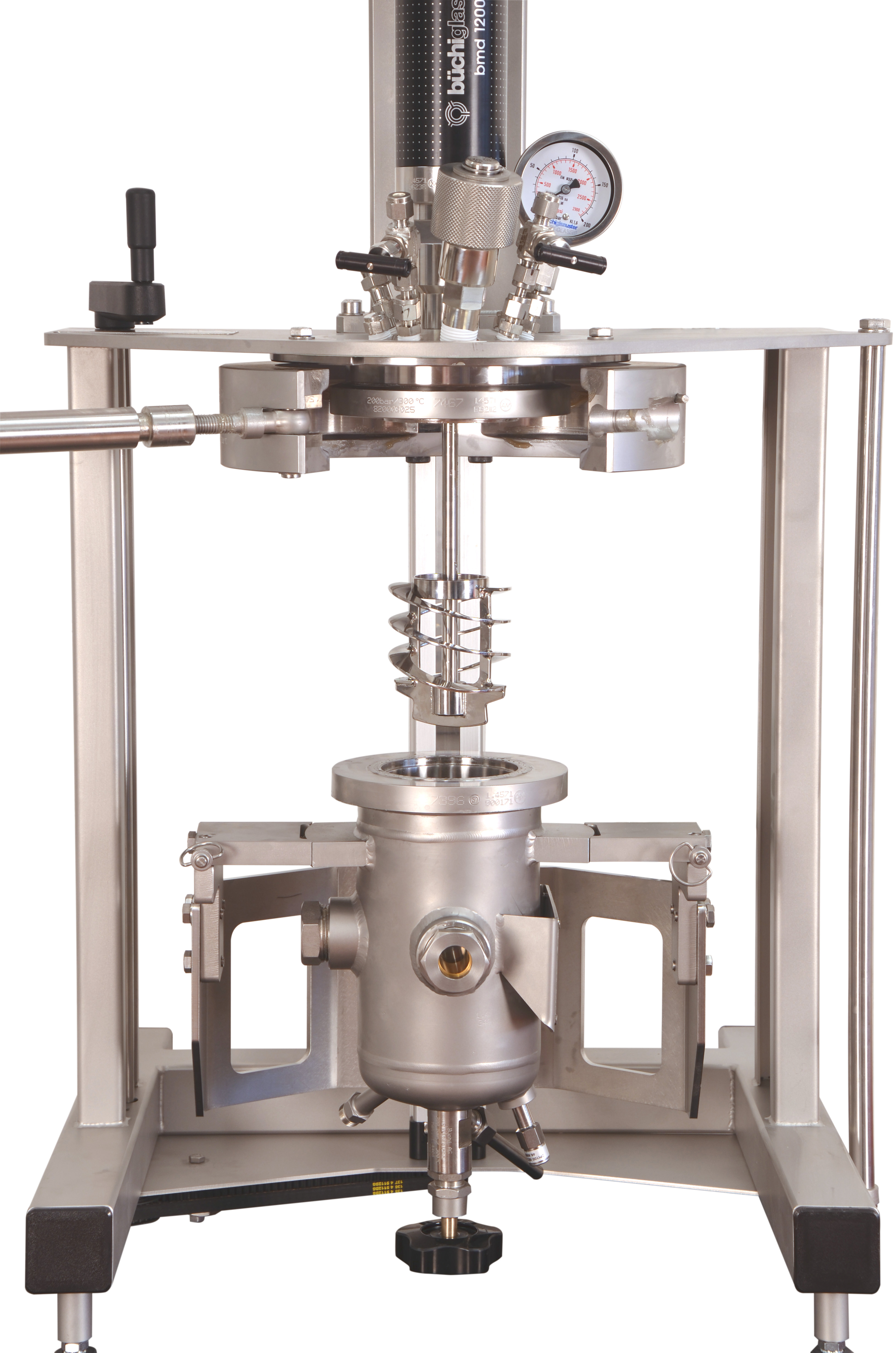 Reactor a presión 1litro, 250 bar mirillas, sistema de agitación para alta viscosidad 